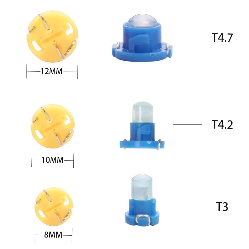 Set 10 Đèn Led Kevanly T5 B8.5D T3 T4.2 T4.7 Gắn Bảng Điều Khiển Xe Ô Tô Chất Lượng Cao