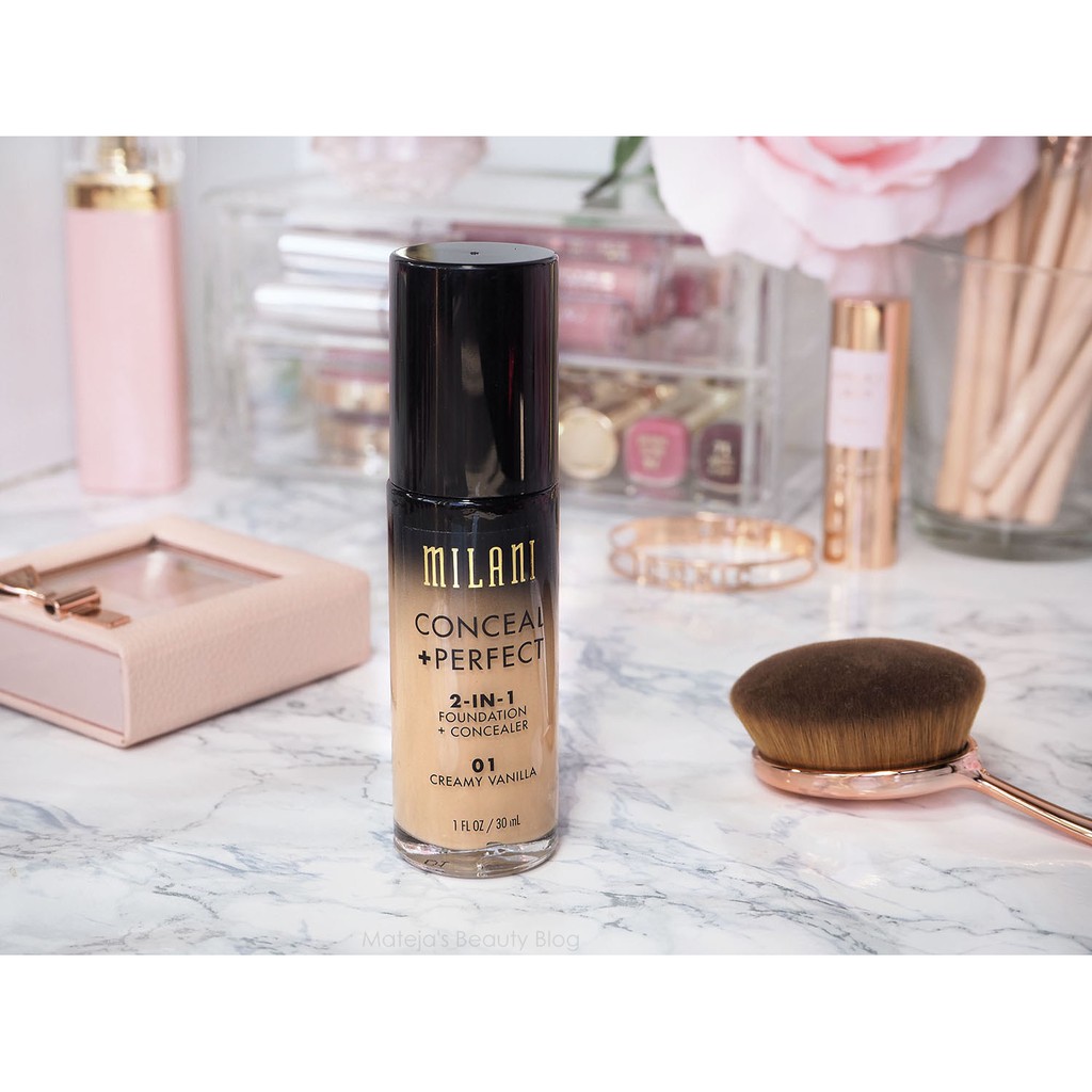 Kem Nền Che Khuyết Điểm Milani Conceal + Perfect 2 In 1  Foundation + Concealer (màu 01)