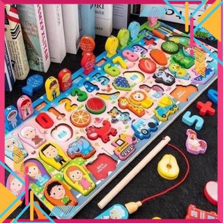 HG28107 Bộ Bảng Số Thông Minh❤️FREE SHIP❤️ Bộ Đồ Chơi Câu Cá Và Ghép Số Học Đếm 63 Chi Tiết Cho Bé.
