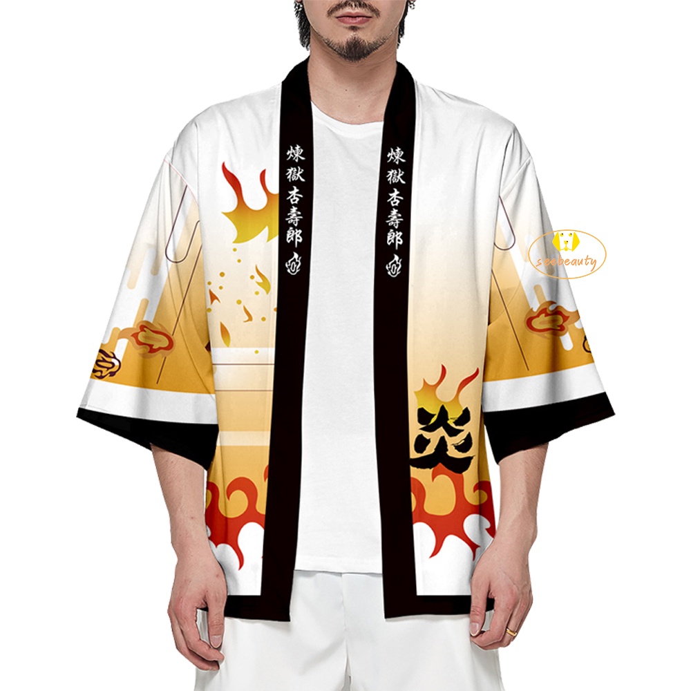 Áo Khoác Kimono Cosplay Nhân Vật Anime Demon Slayer Kyojuro Rengoku Kimetsu No Yaiba | BigBuy360 - bigbuy360.vn