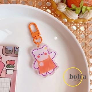 Móc khóa quà tặng hình gấu, thỏ, cô gái dễ thương, móc khóa treo balo ngộ nghĩnh