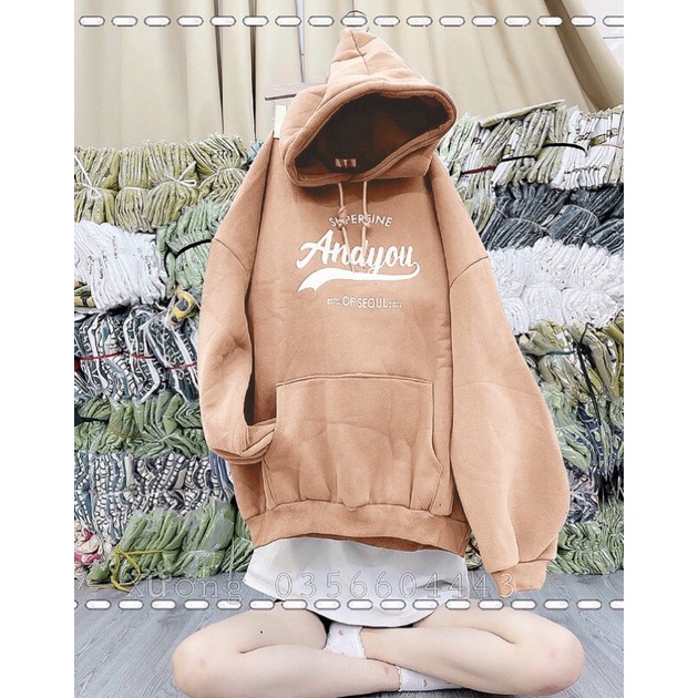 Áo Khoác Hoodie ANDYOU Vải da cá loại 1 hàng VNXK Phối Chữ Kèm Nón Rộng Phong Cách Ulzzang Hàn Quốc Hot Trend Mới