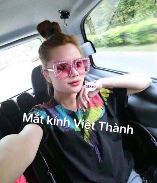 GIÁ SỈ mắt Kính mát vuông cho nữ đính đá nhân tạo kính râm bản to hot nhất 2023