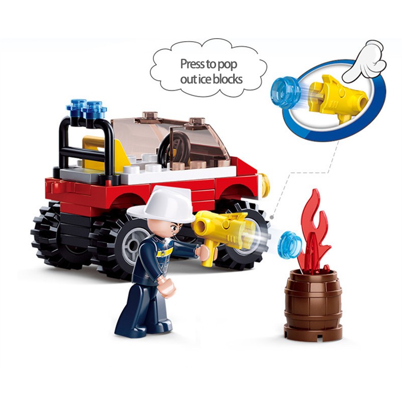 Bộ lắp ráp kiểu Lego mô hình xe cứu hỏa thành phố