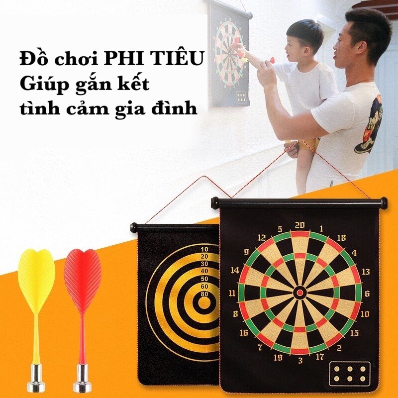 Bảng phóng phi tiêu, phi tiêu nam châm an toàn cho bé, đồ chơi giảm tress cho mọi lứa tuổi size 32x38cm - DOZKIDZ