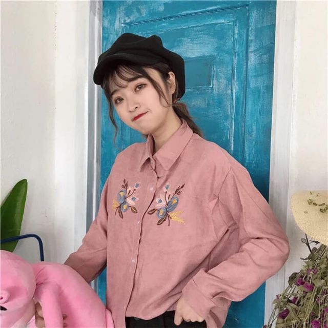 Áo sơ mi thêu hoa