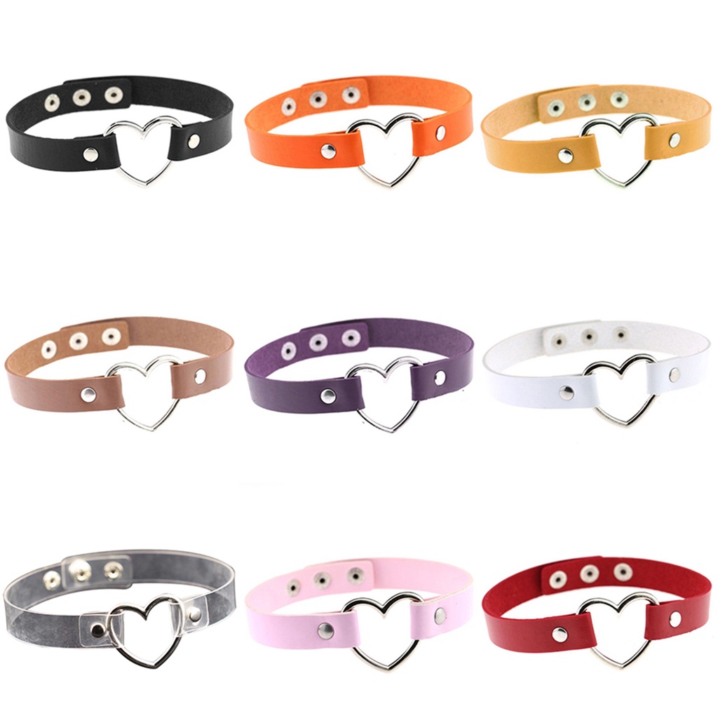 Vòng cổ choker da hình trái tim cá tính trẻ trung dành cho nữ
