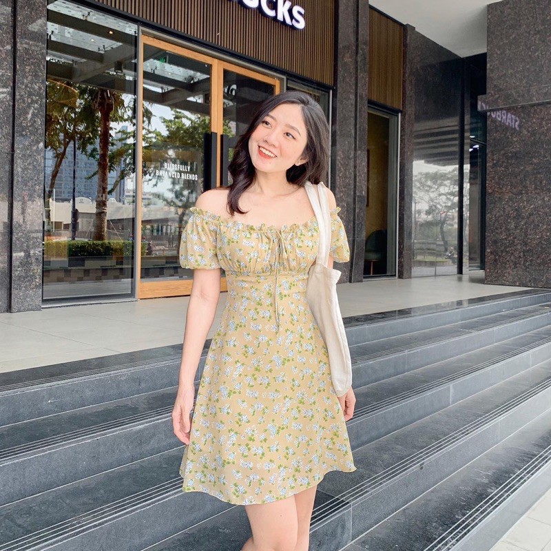 Đầm SACHI - Đầm  nhún ngực cột nơ | BigBuy360 - bigbuy360.vn