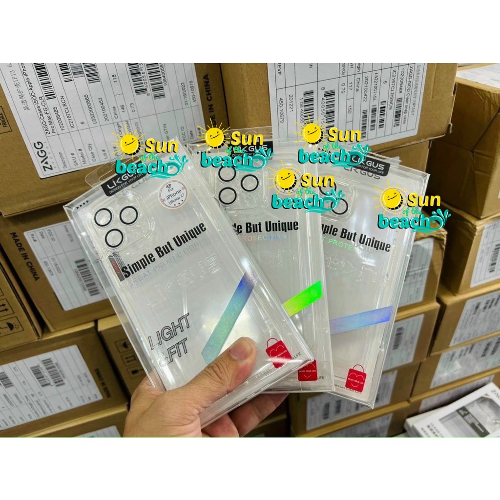 CHÍNH HÃNG Ốp trong mica LIKGUS LƯNG không ố viền màu bảo vệ Camera phủ kính iphonE 11 12 13 PRO MAX