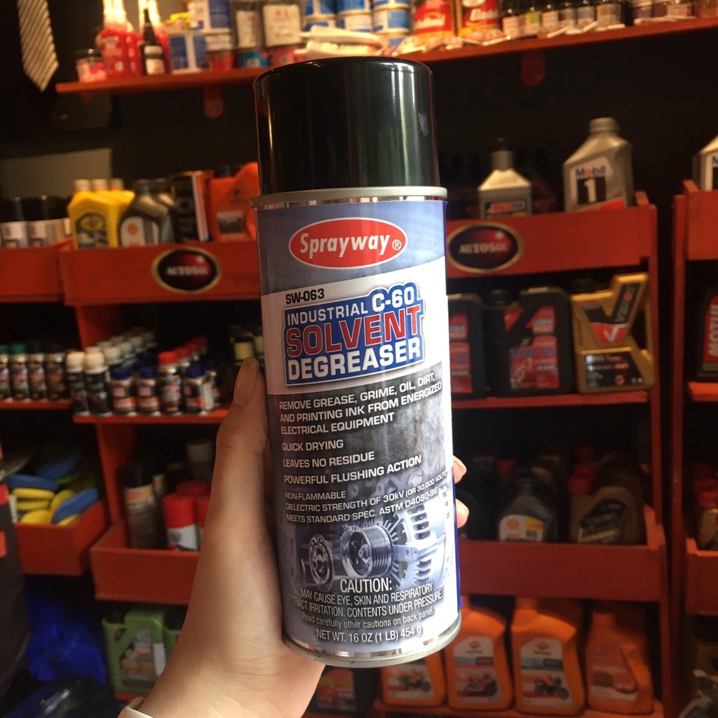 Chai Tẩy Dầu Máy, Mực Nước, Băng Keo Các Loại Sprayway Solvent  454g chamsocxestore