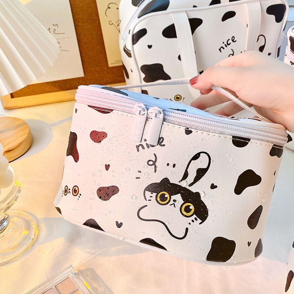 Túi Đựng Mỹ Phẩm Chống Thấm Nước Họa Tiết Bò Sữa Dễ Thương