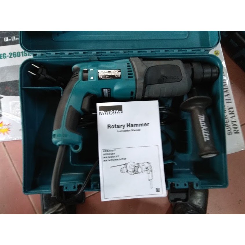 Máy khoan bê tông Makita HR2470F-đủ 3 chức năng khoan sắt, gỗ, khoan bê tông và đục bê tông - xuất xứ Thái lan. Tặng mũi