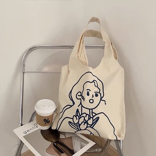Túi vải canvas hình cô gái