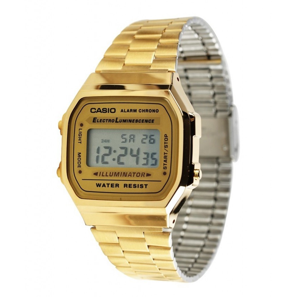 Đồng hồ Nam Casio Chính Hãng A168WG-9WDF Điện tử - Dây Kim Loại