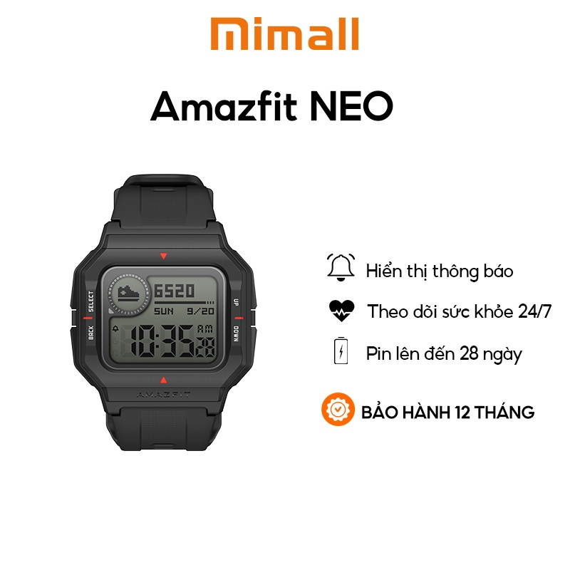Đồng hồ thông minh Amazfit NEO - PHÂN PHỐI CHÍNH HÃNG - Bảo hành 12 Tháng 1 ĐỔI 1