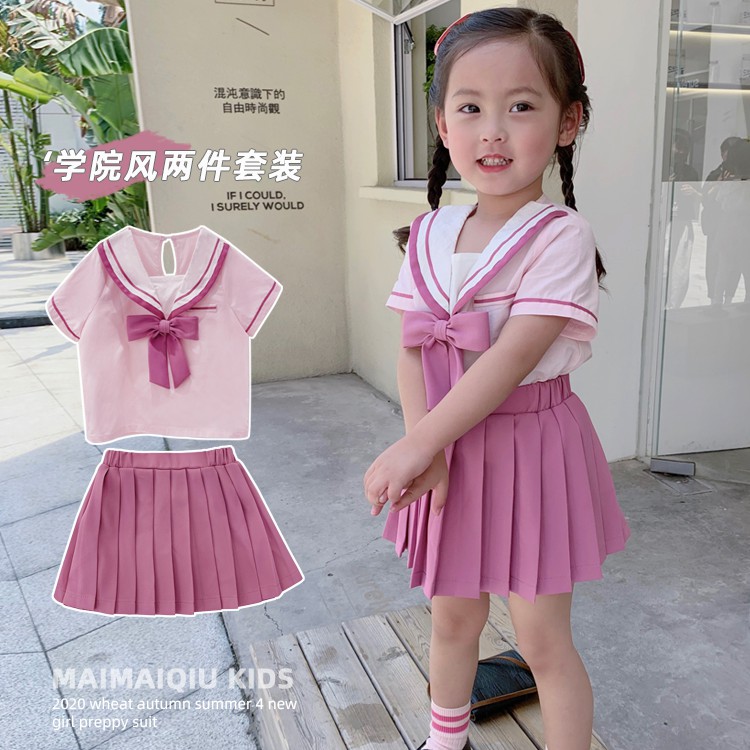 Bộ Đồng Phục Học Sinh Hai Mảnh Phong Cách Nhật Bản Hàng Mới Cho Bé Gái