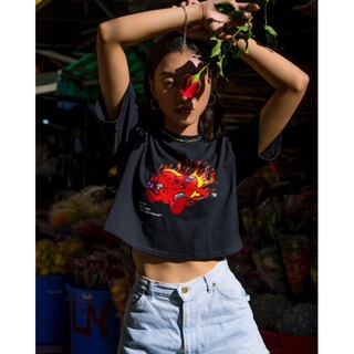 5theway  / LOVE IS PAIN / crop tee - size S