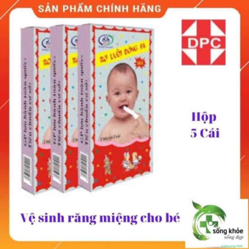 1K Gạc Rơ Lưỡi Đông Pha Hộp 5 Cái- Rơ lưỡi, vệ sinh khoang miệng cho bé, hạn chế tưa lưỡi