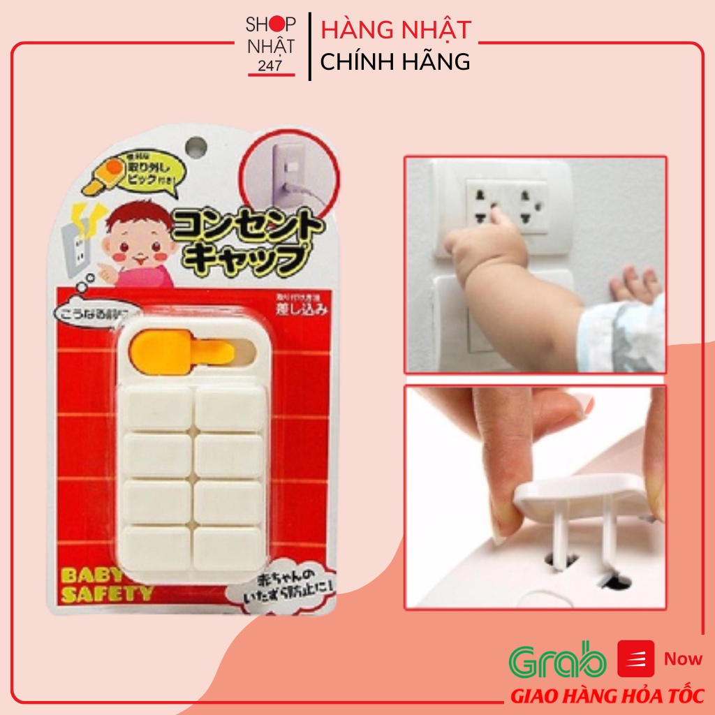 [Hỏa Tốc HN] Bộ 8 bịt ổ điện an toàn cho bé Nội địa Nhật Bản