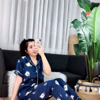 PYZAMA SATIN LỤA TAY NGẮN QUẦN DÀI