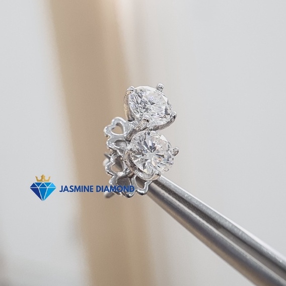 Bông tai Kim cương nhân tạo Moissanite bạc 925 xi bạch kim sang trọng - Mẫu số 4