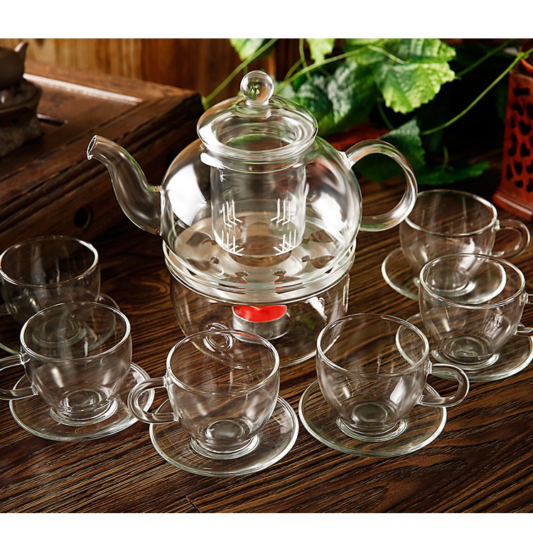 [Sỉ] Ấm chén ly pha trà thủy tinh chịu nhiệt cao cấp pha chè có lọc uống trà bếp nến đun bán rời từng loại
