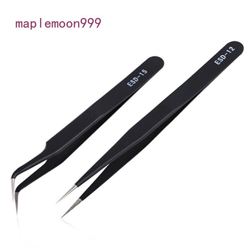 [Hàng mới về] Nhíp Gắp Đá Trang Trí Móng Tay / Lông Mi Màu Đen Bằng Acrylic