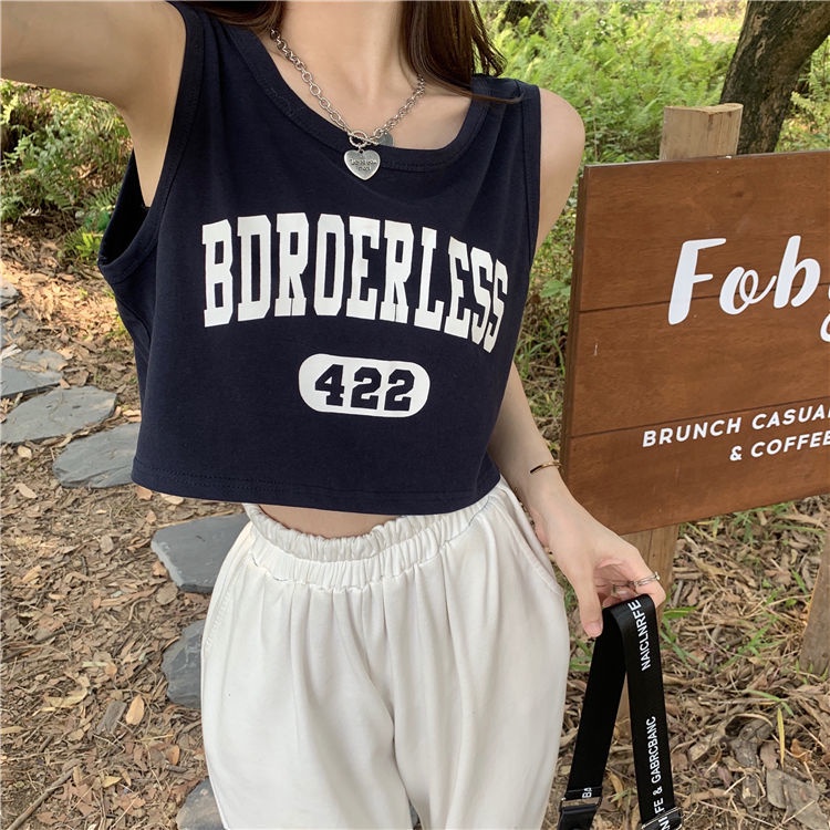 Áo Thun Thể Thao Không Tay Phong Cách Âu Mỹ Thời Trang Mùa Hè Hàng Mới Dành Cho Bạn Nữ