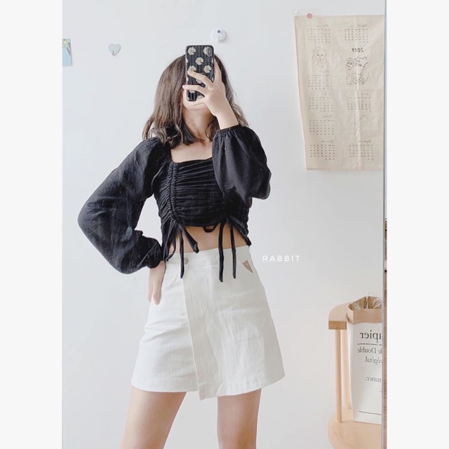 ÁO CROPTOP RÚT DÂY SIÊU CUTE