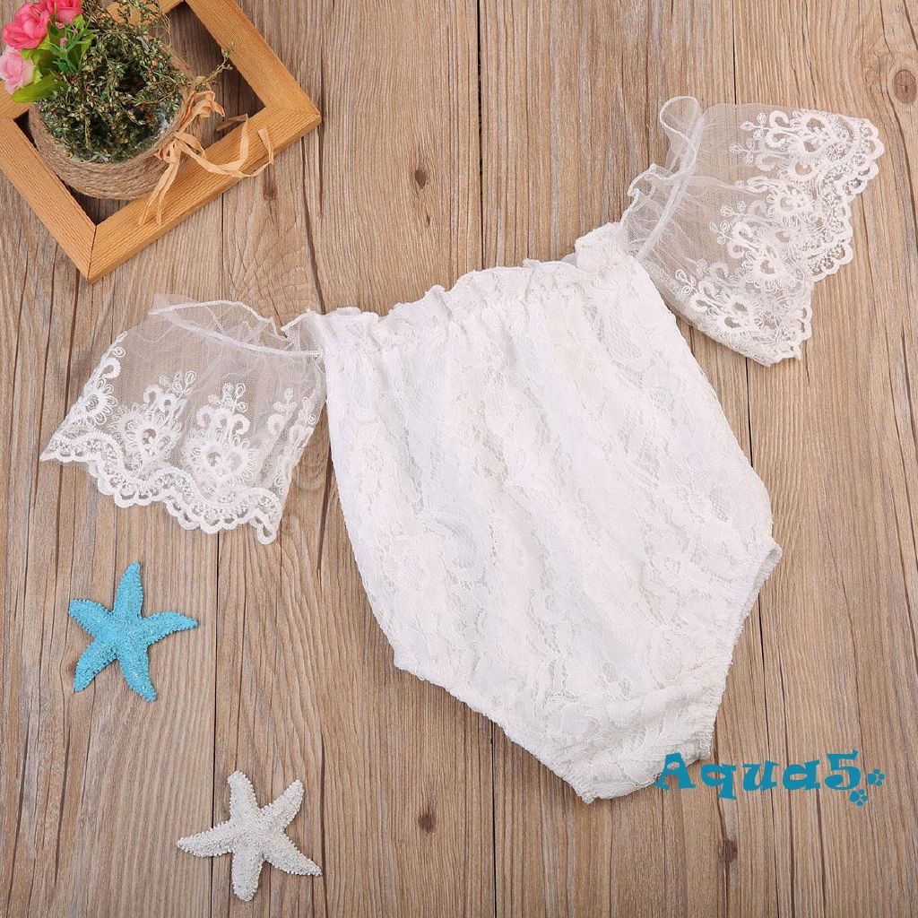 Bộ áo liền quần trễ vai dễ thương cho bé gái