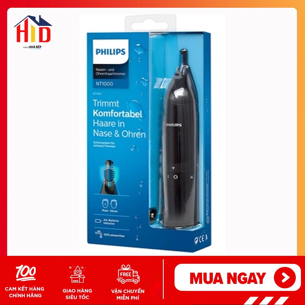 [BH TOÀN QUỐC 2 NĂM] Máy tỉa lông mũi lông tai thế hệ mới Philips NT1650/16 thay thế cho NT1150