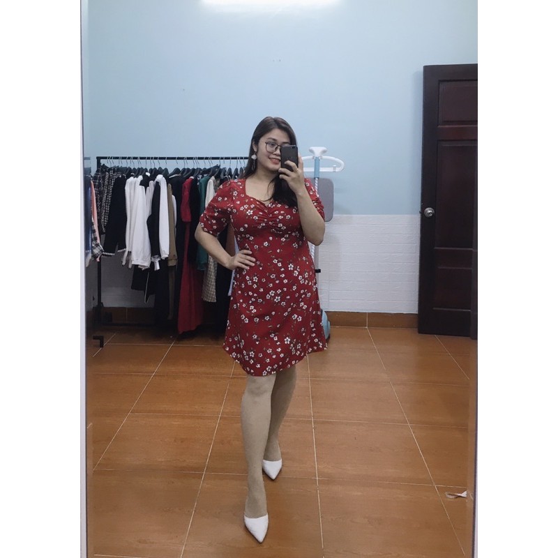 SẴN Váy đỏ hoa nhí bigsize 6-100kg