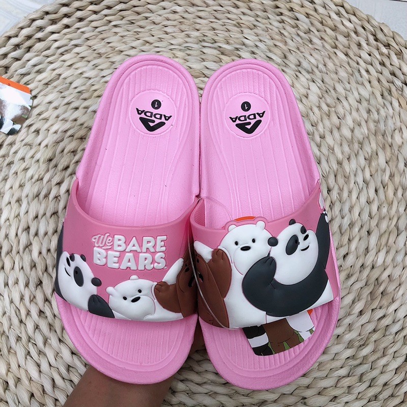 Dép cho bé trai bé gái, dép lê ADDA cho bé trai gái chống trơn trượt chất lượng cao hình 3 con gấu