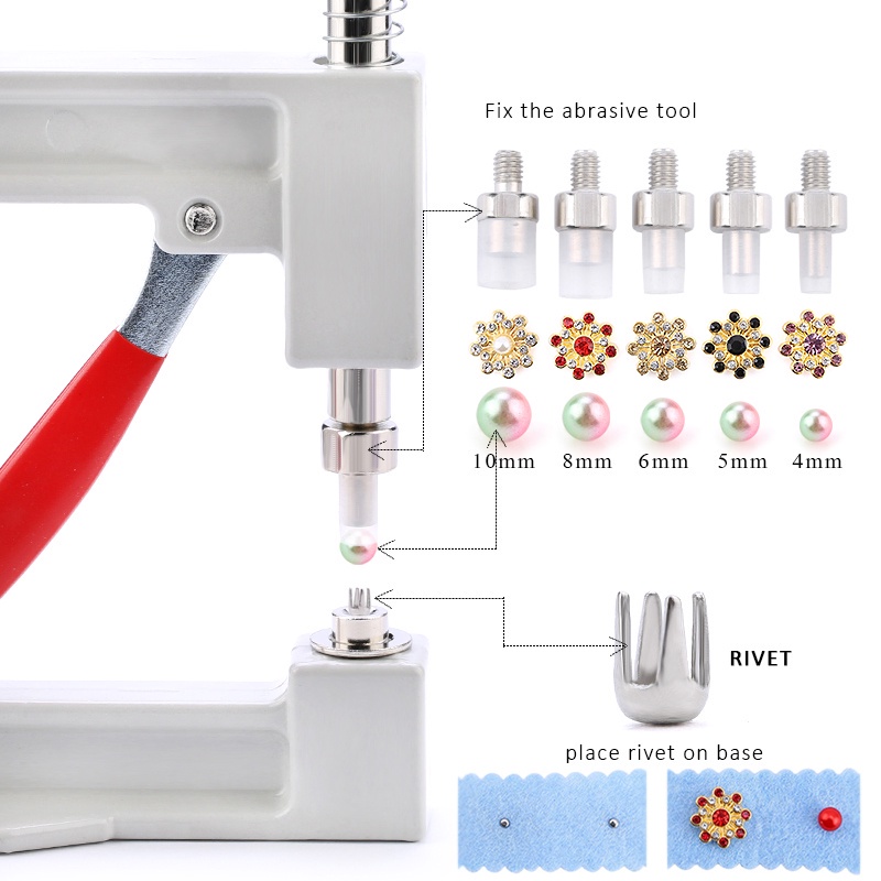 Máy Cài Nút Ngọc Trai Màu Đen Làm Đồ Handmade DIY