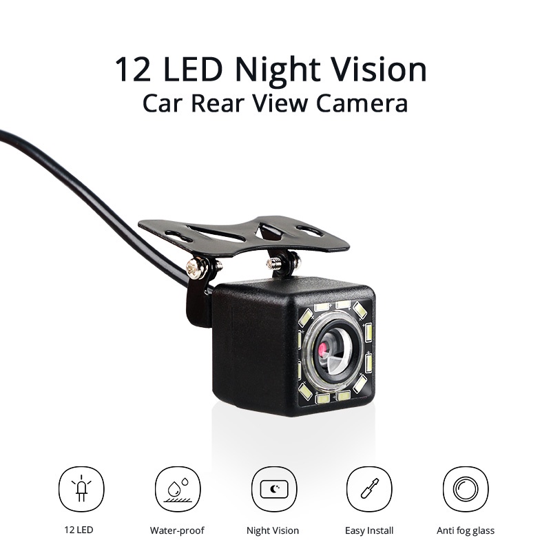 Camera Chiếu Hậu Xe Hơi Góc Rộng 170 Độ Tầm Nhìn Ban Đêm 12 / 8 / 4 LED Chống Thấm Nước Màu Sắc HD