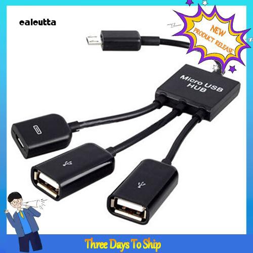 Bộ chia Micro USB HUB OTG Male sang Female Dual USB 2.0 3 trong 1 cho Samsung