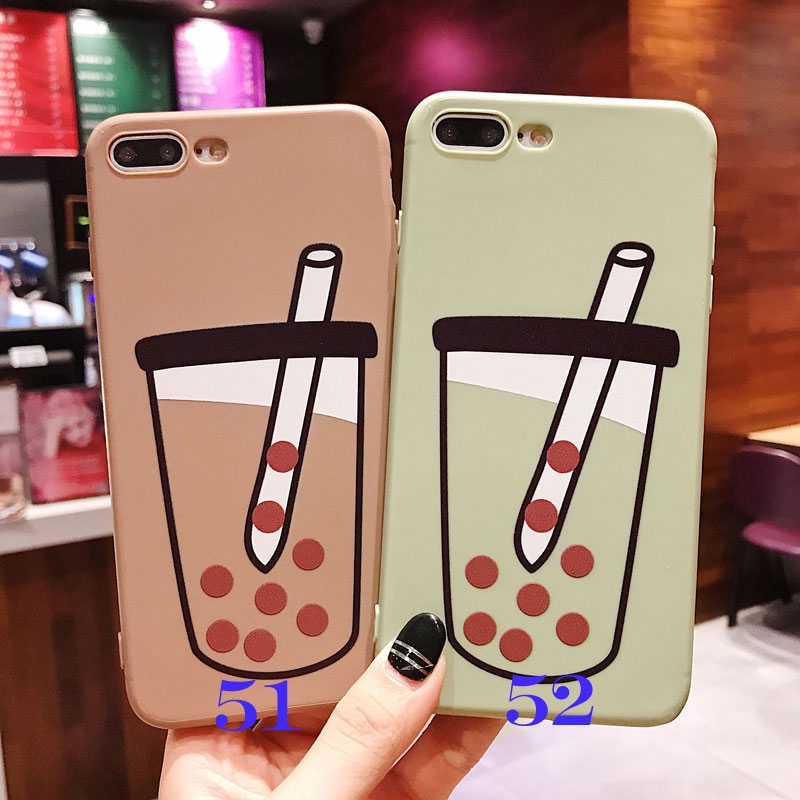 Ốp điện thoại bằng TPU dẻo in hình cốc trà sữa cho iPhone 6/6s 6plus/6splus 7/8 7plus/8plus X/XS XR XsMax