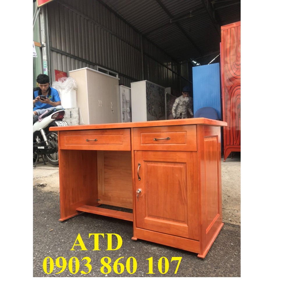 Bàn làm việc gỗ thông ghép cao cấp cho văn phòng có hộc kéo có khóa - mẫu mới y hình thực tế 100% tphcm bình dương