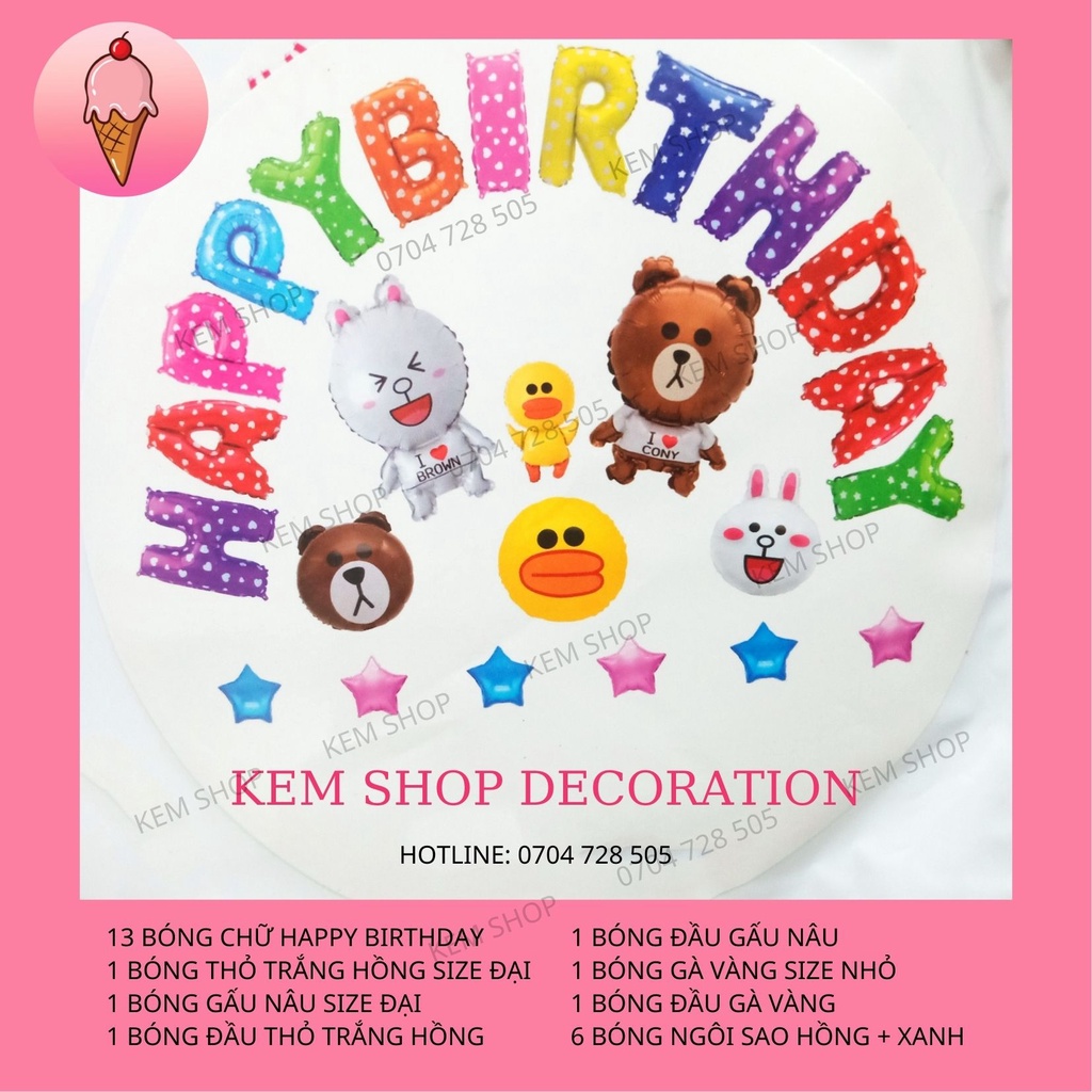 Set Trang Trí Sinh Nhật Happy Birthday Đơn Giản Cho Bé Trai Bé Gái Siêu Đẹp Đáng Yêu - K144