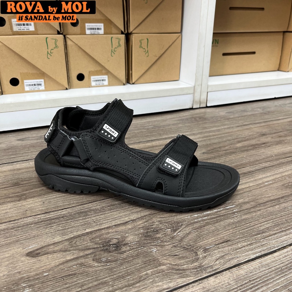 Giày Sandal Nam Hiệu Rova Quai Da Microfiber Siêu Bền Đi Làm Đi Học Mã RV972