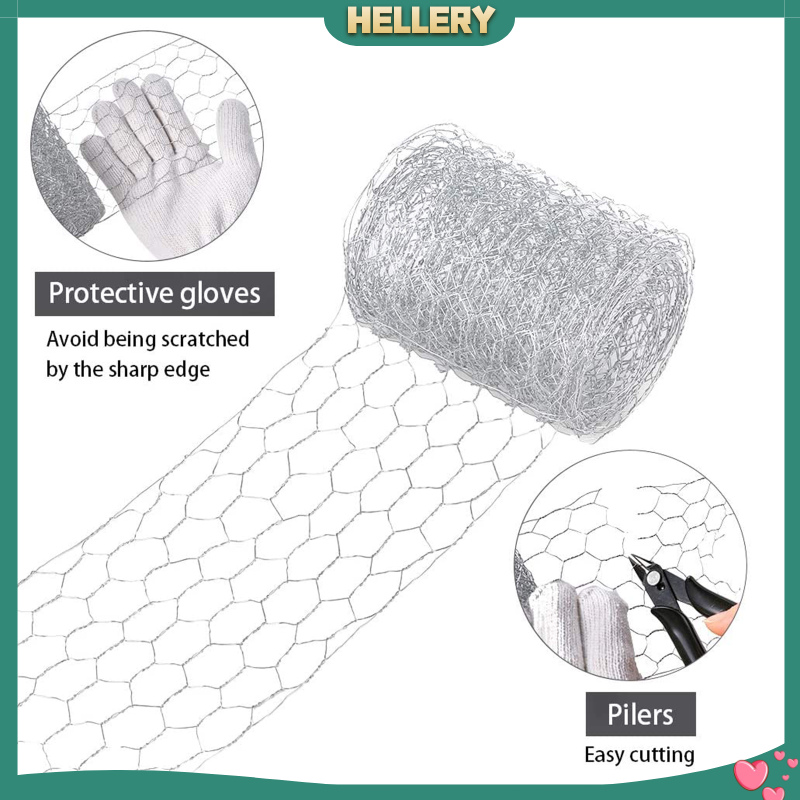 [HELLERY]Galvanized Poultry Mesh Fencing Chicken Wire Net Rabbit Netting