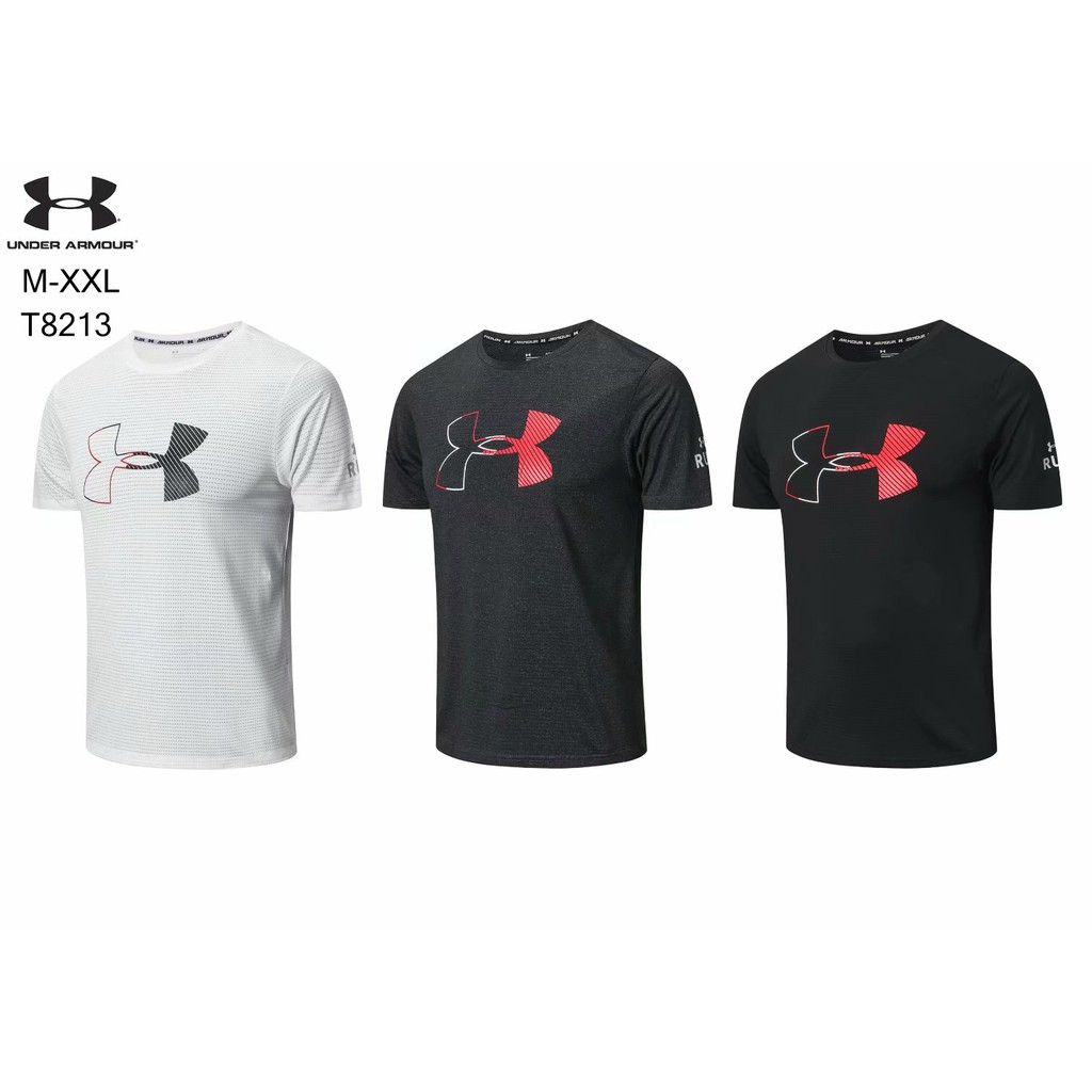 Under Armour Tiêu chuẩn in ấn thể thao đào tạo tay áo ngắn  Áo thể dục chạy bộ