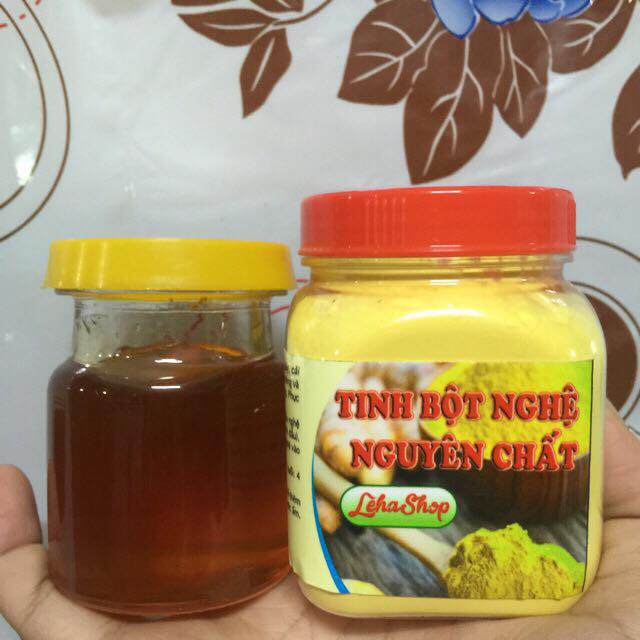 Combo 100gr Tinh Bột Nghệ Và 50ml Mật Ong Nuôi