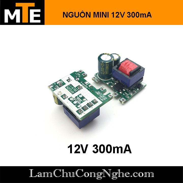 Mới! Mạch nguồn siêu mini 220V - 12v 300mA 1 hàng chân - Module nguồn hạ áp cực nhỏ gọn thích hợp cho các dự án IOT