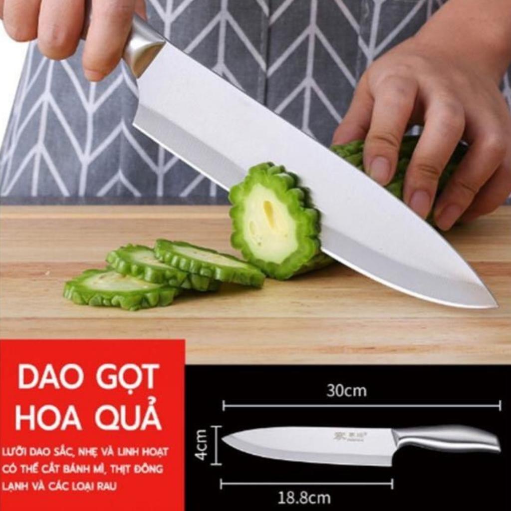 Bộ dao kéo làm bếp Nhật, bộ dao nhà bếp Inox 6 món cao cấp, tặng kèm khay đựng