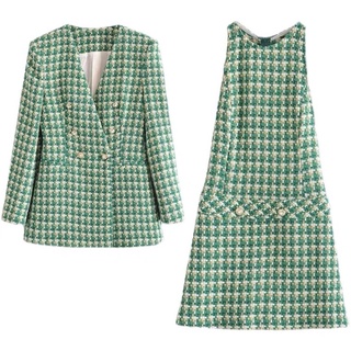SET ÁO VEST VÀ ĐẦM MINI ZARA AUTHENTIC TUỒN STORE