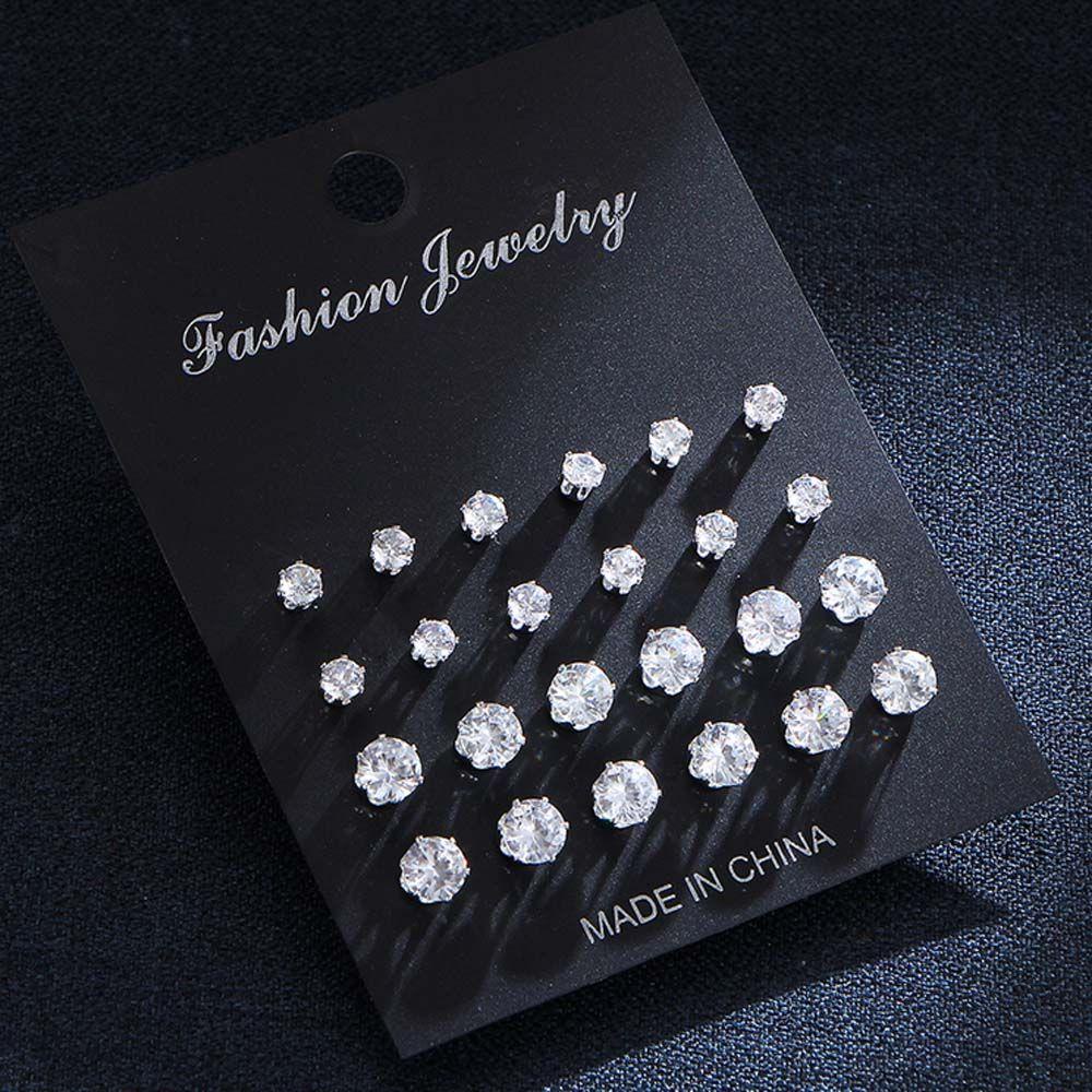 Set 12 Đôi Bông Tai Tròn Sang Trọng VANES1 2 Kích Cỡ Thời Trang Cho Nữ|Trang Phục Trang Sức Chất Lượng Cao