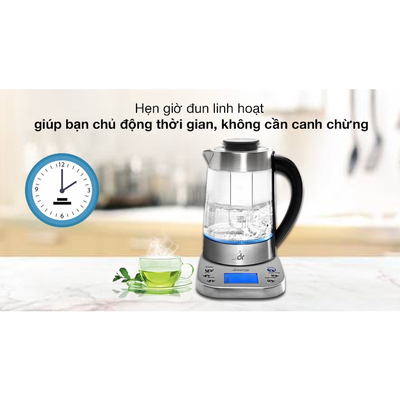 Bình Đun Nước Siêu Tốc Thông Minh Úc Dreamer DK-S17 Hàng Chính Hãng, BH 12 Tháng, Lỗi 1 Đổi 1