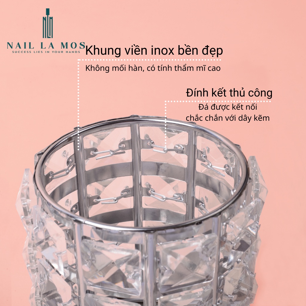 Cốc đựng cọ nail sang chảnh, tiện lợi - cốc pha lê đựng dụng cụ chuyên dụng ngành nail