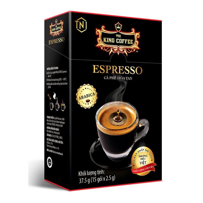 Cà Phê Hòa Tan King Coffee Espresso 2.5G (Hộp 15 Gói)